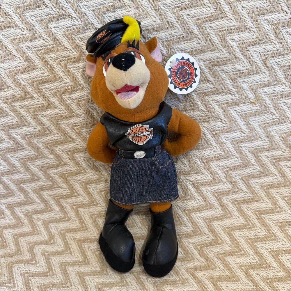 Vintage 1998 Play by Play Toys Harley Davidson Bear Girl Biker Stuffed Plush